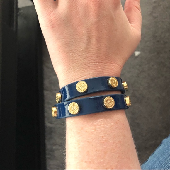 Tory Burch Jewelry - Tory Burch Navy Wrap bracelet
